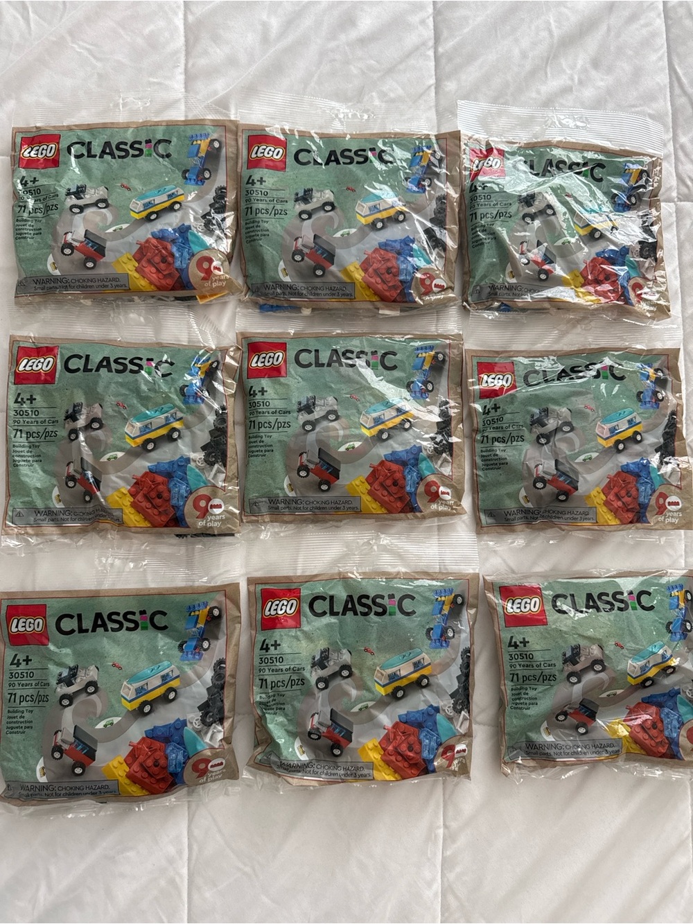 9 packs LEGO Classic Mini Vehicles Pack - party favors